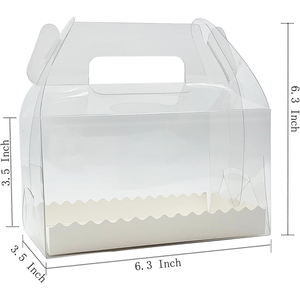 Boîte cadeau pliable, boîte à poignée transparente, boîte d'emballage pour gâteau roulé, boîtes de boulangerie en plastique transparent - Product Image 2