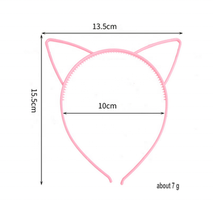 Accessoires de cheveux vierges de dessin animé mignon à prix abordable pour tous les âges conception coréenne en plastique couleur unie bandeaux d'oreille de chat pour les filles - Product Image 6