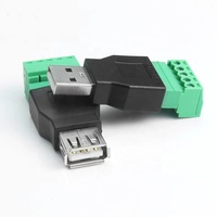 USB2.0 macho o hembra a 5 pines verde sin soldadura adaptador de terminal de tornillo conector convertidor Puerto USB