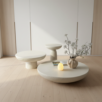 Table de salle à manger/café ronde en ciment moderne personnalisable de haute qualité, faite à la main, décorative, durable, imperméable, meubles de maison
