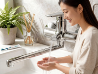 Robinet de douche pour spa en alliage de zinc avec corps chromé et tuyau de sortie, robinet de douche de salle de bain