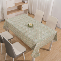 Nappe rectangulaire RNPT en tissu gingham à imprimé floral vert sauge, facile à nettoyer, pour usage intensif