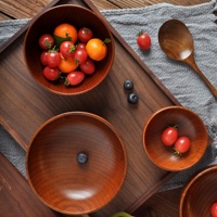 Ensemble de bols en bois de jujube sauvage durable de qualité supérieure, fabriqués à la main, isolants, en bois massif, vaisselle professionnelle pour l'hôtellerie et la maison, style chinois