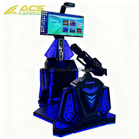 Simulador de tiro VR operado con monedas ACS Premium con controlador de pistola Gatling para centros de entretenimiento y parques de atracciones interiores de acero.