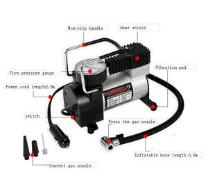 איכות גבוהה 12v מכונית מדחס חובה כבדה צילינדר יחיד צמיל צמיג נייד משאבת אוויר חשמלי - Product Image 2