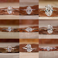 Bague solitaire personnalisable 1 à 5 carats, taille ovale, or 10K, 14K, 18K, diamant de laboratoire cultivé CVD HPHT certifié IGI pour fiançailles et mariage