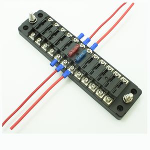 Bloque de Fusibles de Cuchilla BH-612PE de 6/12 Vías - Multi I/O con Tornillos M4 para Modificaciones de Automóviles/Embarcaciones, Bloque de Distribución de Fusibles EV de 100A 58V - Product Image 1