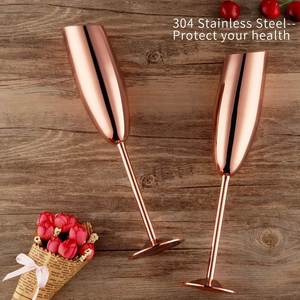 304 Stainless Steel Creative Beveled Mouth Red <b>Wine</b> Champagne Glasses <b>Goblet</b> for Family Banquet Outdoor Gathering - Product Image 2