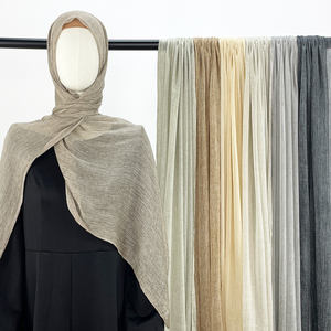 Custom logo Australian Popular Premium Thailandy Cotton <strong>Hijab</strong> Model Veil Scarf Crinkle Shawl Stretch for Ladies Khimar New 2025 - Product Image 1