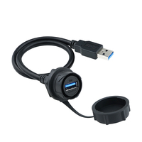 Conector USB 3.0 de Montaje en Panel M21, Impermeable IP67, Enchufe Industrial de Aviación con Bloqueo de Tuerca, Cable Personalizado de 0.1-4m