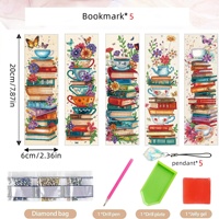 Marque-page créatif en acrylique pour l'art du diamant DIY, kit de peinture artisanale fait main, magnifique cadeau décoratif pour étudiants et amateurs de livres
