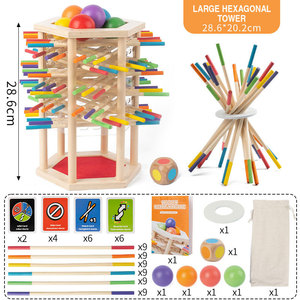 Juguetes Montessori de madera, juego de palitos para entrenar la <span class=keywords><strong>motricidad</strong></span> <span class=keywords><strong>fina</strong></span> para niños en edad preescolar - Product Image 1