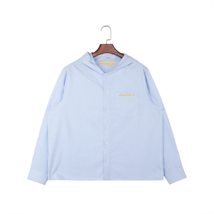 Su misura in cotone 100% <span class=keywords><strong>a</strong></span> <span class=keywords><strong>righe</strong></span> Oxford camicie causali con cappuccio per gli uomini all'ingrosso Boxy allentate da <span class=keywords><strong>uomo</strong></span> con bottone <span class=keywords><strong>a</strong></span> manica lunga camicie da <span class=keywords><strong>uomo</strong></span> - Product Image 1