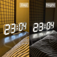 Slimme producten 12/24H digitale LED-tafelwandklok Nachtlampje Wekker Verstelbare helderheid voor laptop Scooter Kantoor