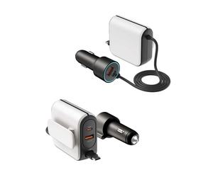 AGETUNR A28 Araç İçi 6'sı 1 Arada Hızlı Şarj Cihazı Geri Çekilebilir 75cm 36W Type-C Kablo + 2*36W PD + 2* 18W QC3.0 Portlu 1M Kablo Arka Koltuğa Uzatılabilir - Product Image 1