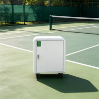 Organisateur de matériel de club professionnel portable résistant à la rouille, armoire de rangement détachable en aluminium pour terrain de tennis, idéale pour les tournois