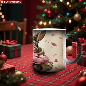 Tasse à thé relaxante pour l'après-midi à la maison, noire givrée, 11 oz, en céramique, tasse magique changeante de couleur à la chaleur - Product Image 2
