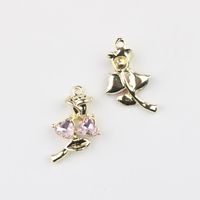 Liontin Bunga Mawar dari Paduan Seng dengan Inlay Zirkon, Aksesori DIY untuk Gelang, Kalung, Anting, dan Perhiasan Lainnya