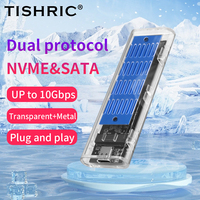 Caja de disco duro TISHRIC, carcasa externa HD SSD M2 NVME NGFFF, adaptador de caja de protocolo Dual, carcasa HDD, USB 3,0 tipo C para PC