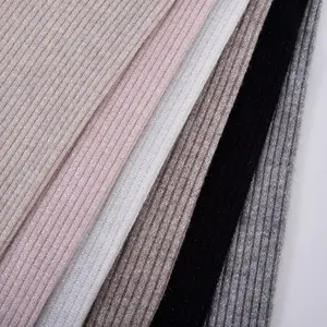 Factory Supply 20% Nylon 37% Polyester 43% Rayon Blend Custom Color 200GSM Shiny Cashmere Knit Fabric for Women Garment