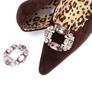Fermaglio <span class=keywords><strong>per</strong></span> <span class=keywords><strong>scarpe</strong></span> con strass quadrato <span class=keywords><strong>lucido</strong></span> staccabile da donna con tacco alto accessorio <span class=keywords><strong>per</strong></span> decorazione - Product Image 1