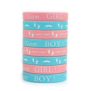 กำไลข้อมือเปิดเผยเพศทารก ทีมเด็กชาย ทีมเด็กหญิง กำไลซิลิโคน สายรัดข้อมือยาง สำหรับงานเลี้ยงฉลองเปิดเผยเพศทารก - Product Image 1