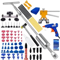 Kit de reparación de abolladuras sin pintura para carrocería de coche, herramientas de reparación de abolladuras, extractor de abolladuras de granizo para automóviles, herramientas de extracción de tiras de pegamento, herramientas de taller, plateado, azul, negro