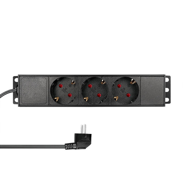 10" PDU 3 Way German Socket Power Distribution Unit for Network Cabinet & Data Center Use