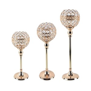 เชิงเทียนคริสตัลสีทองสำหรับเทศกาลคริสต์มาสโคมไฟ LED เชิงเทียนทำจากโลหะรูปทรงถ้วยกลวงออกแบบเป็นเสาสำหรับตกแต่งโต๊ะงานแต่งงาน - Product Image 1