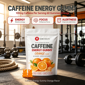 Gummies Énergétiques OEM à la Caféine 100mg par Portion, 60 Unités, Saveur Orange, Énergie pour Athlètes et Gymnastes, Marque Privée - Product Image 1