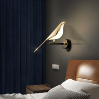 Applique murale Led 20W, en fer acrylique en forme d'oiseau, dorée et noire, luminaire décoratif d'intérieur, vente en gros, livraison gratuite