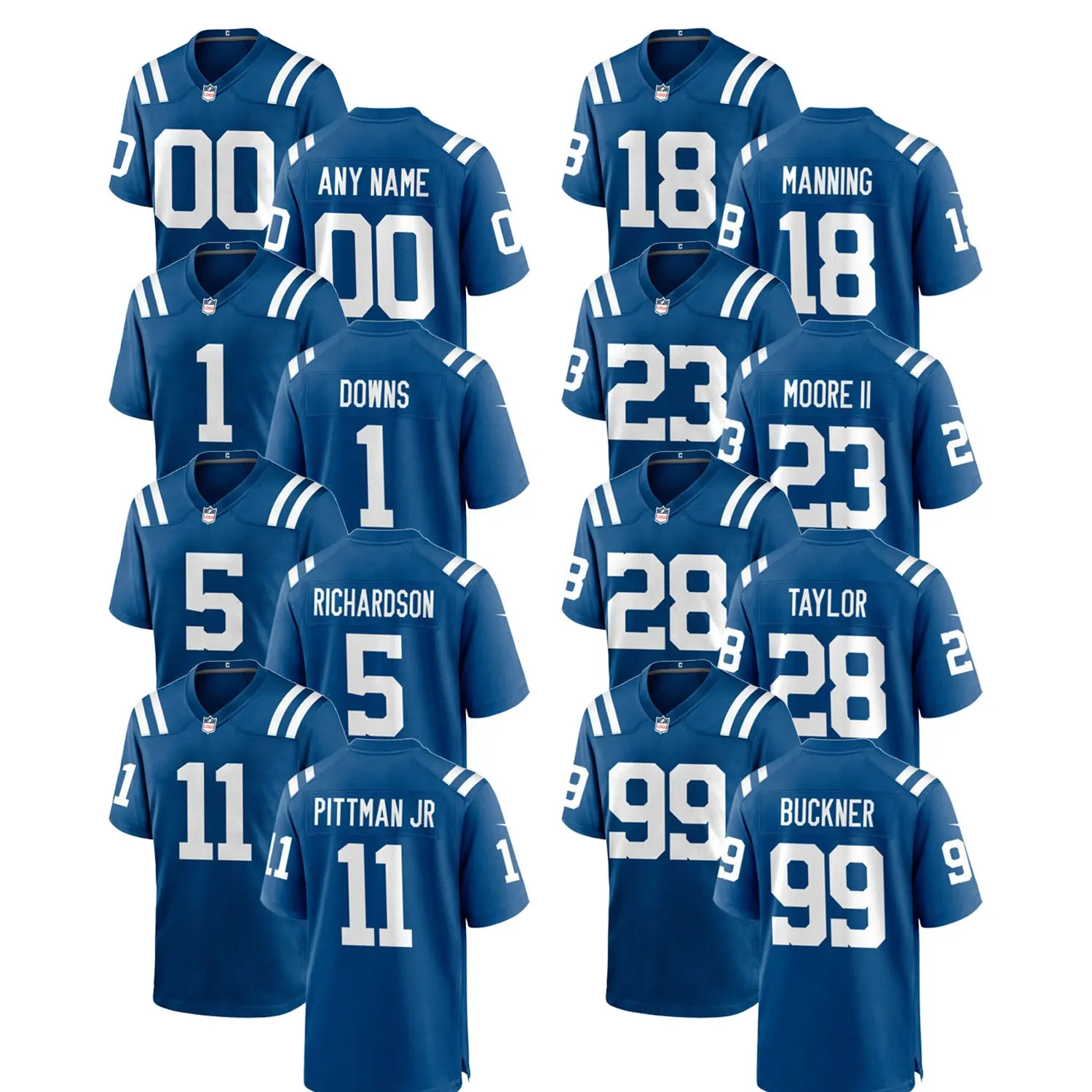 2024 người đàn ông của màu xanh indianapolis Colts đội Jerseys tùy chỉnh Mỹ bóng đá Áo sơ mi Khâu Thêu bán buôn