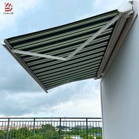 Auvent rétractable extérieur en aluminium, étanche et entièrement fermé
