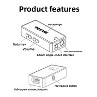 TEYUN Amplifier Headphone DAC Dekoder Lossless Desktop Kecil Plastik Seimbang High-Fidelity Portabel