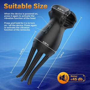 Jouet <span class=keywords><strong>vibrant</strong></span> 2-en-1 pour hommes avec 9 modes de stimulation et vibrations, stimulateur de gland pour plaisir masculin, avec application, stimulateur pénien tentaculaire 360° ° Formation terminée - Product Image 6