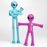 Pop Tube, Nuevo Producto, Juguete de Tubo Telescópico con Diseño de Alienígena de Dibujos Animados, Divertido, Novedoso, Extraño, Rompecabezas, Tubo Elástico Antiestrés, Juguete Sensorial