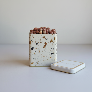 1.8L Slip Lid Terrazzo Cream Tin <b>Box</b> 120x120x137mm Square Recyclable Tinplate Plastic Material for Biscuit Candy Tea <b>Packing</b> - Product Image 2