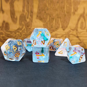 חם מכירה 7pcs חג המולד נושא קוביות פוליהדאל סט לוגו מותאם אישית d20 שרף & אקריליק עבור <span class=keywords><strong>rpg</strong></span> ומשחקי לוח אחרים - Product Image 2