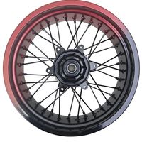 Roues Supermotard 17 pouces 17x3.5 17x4.25 pour EXC 125 250 300 450 500 2008-2025 Rouge Bordeaux Aluminium CNC Jeu de roues de course Motard