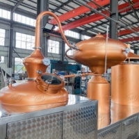 Charentais Still 300L Brandy Liquor Distiller Équipement de distillerie Pompe Cuivre Cognac Pot Still Charente Distillation Machine