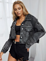Automne hiver manches longues bleu poches femmes élégantes Boutique Western élégant Vintage 2025 Denim Jean veste pour dames