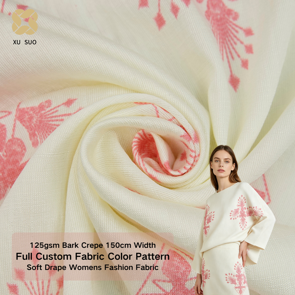 High Quality Customizable Woven Fabric Ethnic Floral Print Folk Pattern Rayon/Nylon 125gsm Lightweight Dress Material for Girls