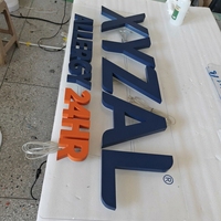 Panneau d'enseigne de bureau d'entreprise, panneau extérieur d'usine, enseigne personnalisée en acier inoxydable, enseigne commerciale, logo mural, lettres rétroéclairées par LED