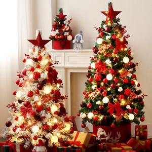 6FT 7ft trang trí cây giáng sinh nhân tạo cây lớn Nhà PE hỗn hợp lá cây giáng sinh với đèn - Product Image 3