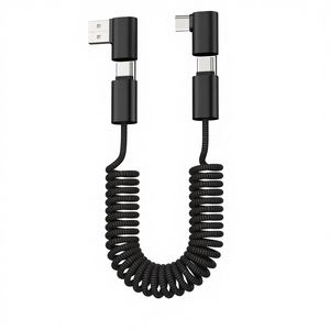 Coude à ressort personnalisé <span class=keywords><strong>1</strong></span>.5 m <span class=keywords><strong>48</strong></span> tissage 4 en <span class=keywords><strong>1</strong></span> charge rapide type-<span class=keywords><strong>c</strong></span> à type-<span class=keywords><strong>c</strong></span> <span class=keywords><strong>c</strong></span>âble de données 3A 60W pour téléphone et ordinateur portable - Product Image 4