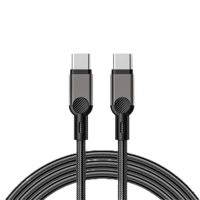 Kabel Data Ponsel 240W PD 1M Fast Charge Type-C ke C Berbahan Nilon Kepang untuk iPhone, Android, dan Perangkat Elektronik