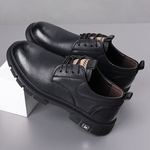 รองเท้าหนังวัวผู้ชาย ส้นเตี้ย พื้นยางกันลื่น รองเท้าบูทลำลองสำหรับทำงาน สไตล์ฤดูใบไม้ร่วงฤดูหนาว - Product Image 2