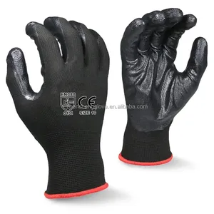CE Approved Hot Sale 13G Nylon/Polyester Seamless Knitted Nitrile Coated Work Gloves With Cheap Price