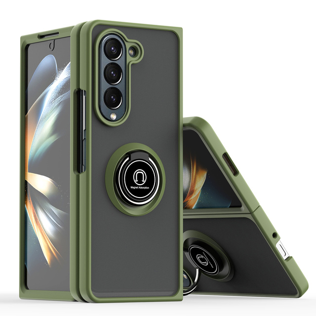 Kickstand Ring Stand Protection Phone Case for Samsung Galaxy Z Fold 5/Fold 4 Hybrid Phone Cover for Galaxy Z Fold 5