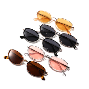 משקפי שמש CONCHEN איכותיים מסגרת מתכת וינטג' קטנה סגלגלה עם עדשות מקוטבות UV400, לוגו בהתאמה אישית, משקפי שמש בעבודת יד מאצטט - Product Image 3